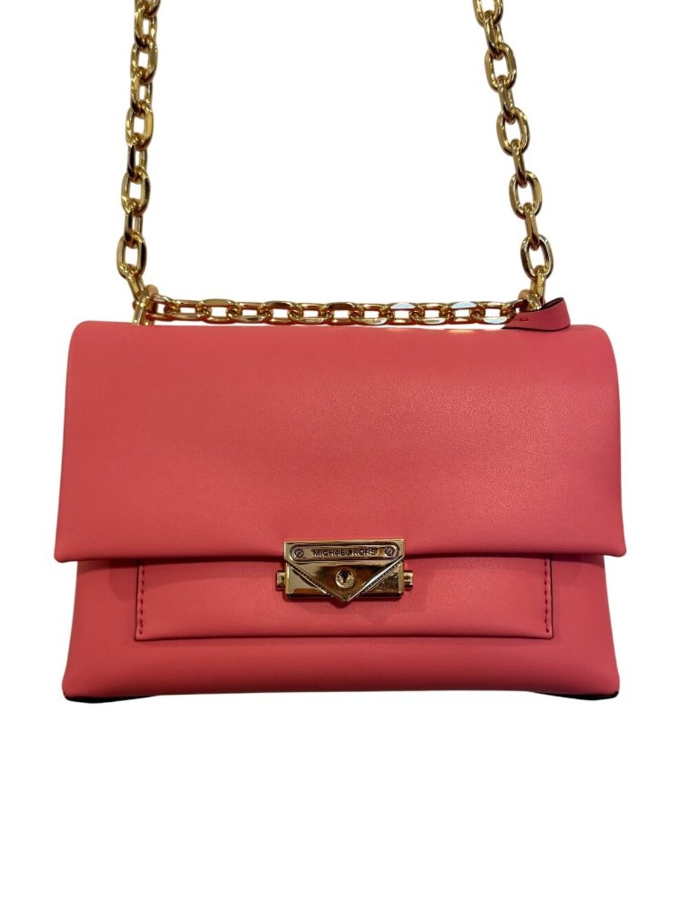 Michael Kors Coral Leather Chain Shoulder Bag With Gold-Tone Hardware
